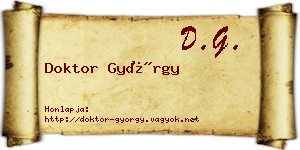 Doktor György névjegykártya