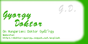 gyorgy doktor business card